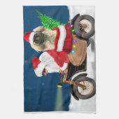 Pekingese Dog Weihnachtsmann Geschirrtuch (Vertikal)