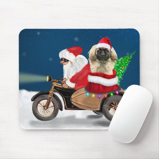 Pekingese Dog Weihnachtsmann Mousepad (Mit Mouse)