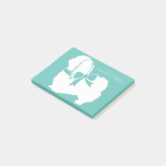 Pekingese Doppy Puppy Post-it Klebezettel (angewinkelt)
