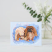 Pekingese Echt Blau Postkarte (Stehend Vorderseite)