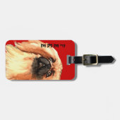 Pekingese Farbblock Gepäckanhänger (Vorderseite horizontal)