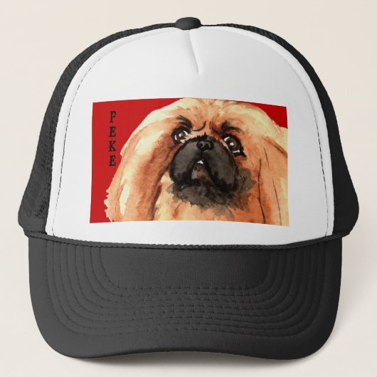 Pekingese Farbblock Truckerkappe (Vorderseite)