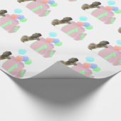 Pekingese-Feierballons Geschenkpapier (Ecke)