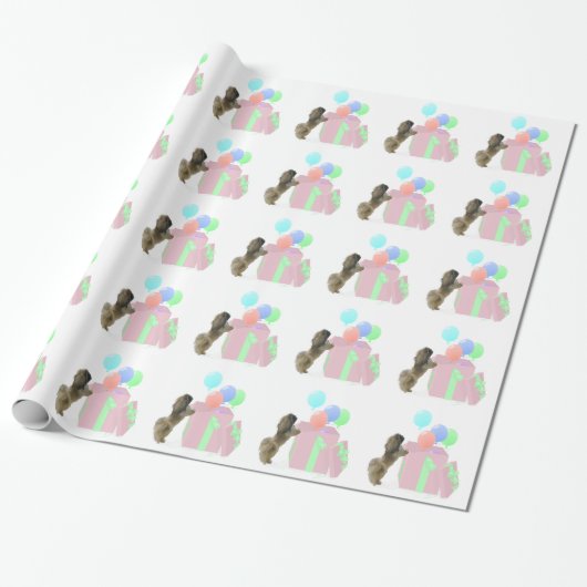 Pekingese-Feierballons Geschenkpapier (Ungerollt)