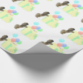 Pekingese-Feierballons Geschenkpapier (Ecke)