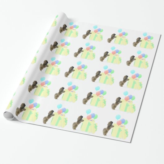 Pekingese-Feierballons Geschenkpapier (Ungerollt)
