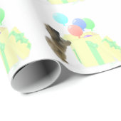Pekingese-Feierballons Geschenkpapier (Rolleneckpunkt)