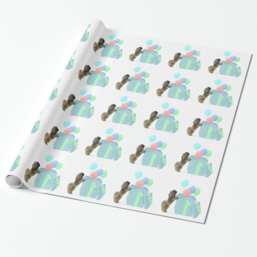 Pekingese-Feierballons Geschenkpapier (Ungerollt)