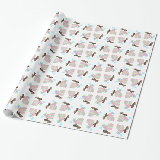 Pekingese-Feierballons Geschenkpapier (Ungerollt)