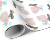 Pekingese-Feierballons Geschenkpapier (Rolleneckpunkt)