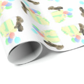 Pekingese-Feierballons Geschenkpapier (Rolleneckpunkt)