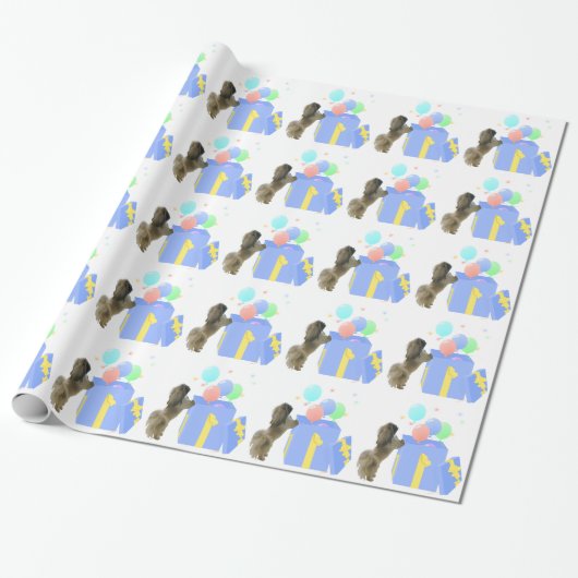 Pekingese-Feierballons Geschenkpapier (Ungerollt)