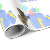 Pekingese-Feierballons Geschenkpapier (Rolleneckpunkt)