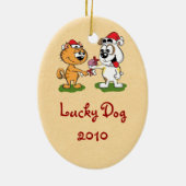 Pekingese Foto-Weihnachtsverzierung Keramik Ornament (Hinten)