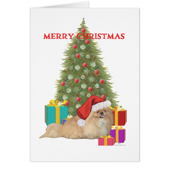 Pekingese Frohe Weihnachten (Vorne)