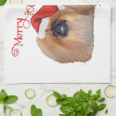 Pekingese Frohe Weihnachten Geschirrtuch (Gefaltet)
