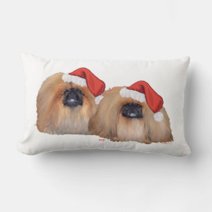 Pekingese Frohe Weihnachten Lendenkissen