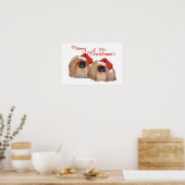 Pekingese Frohe Weihnachten Poster (Küche)