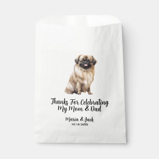 Pekingese Full Colour Pet Wedding Geschenktütchen (Vorderseite)