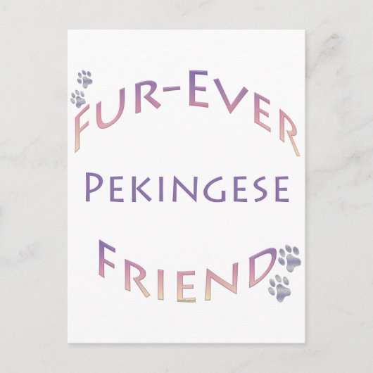 Pekingese Furever Postkarte (Vorderseite)