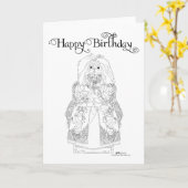 Pekingese Geburtstagskarte Karte (Gelbe Blume)