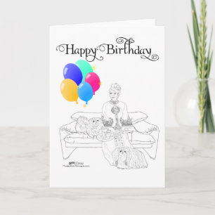 Pekingese Geburtstagskarte Karte