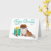 Pekingese Geburtstagskarte Karte (Gelbe Blume)