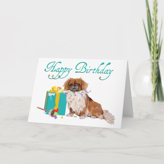 Pekingese Geburtstagskarte Karte (Vorderseite)