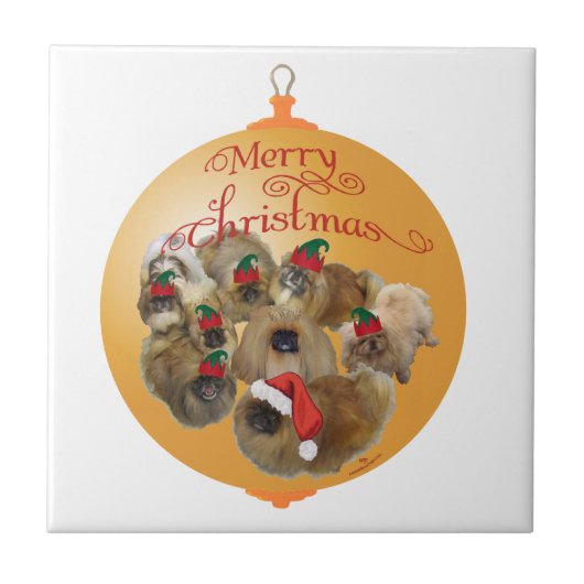 Pekingese Group Ornament Fliese (Vorderseite)