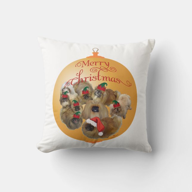 Pekingese Group Ornament Kissen (Vorderseite)