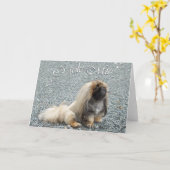 Pekingese Grußkarte Karte (Gelbe Blume)