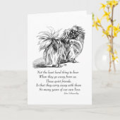 Pekingese Grußkarte Karte (Gelbe Blume)