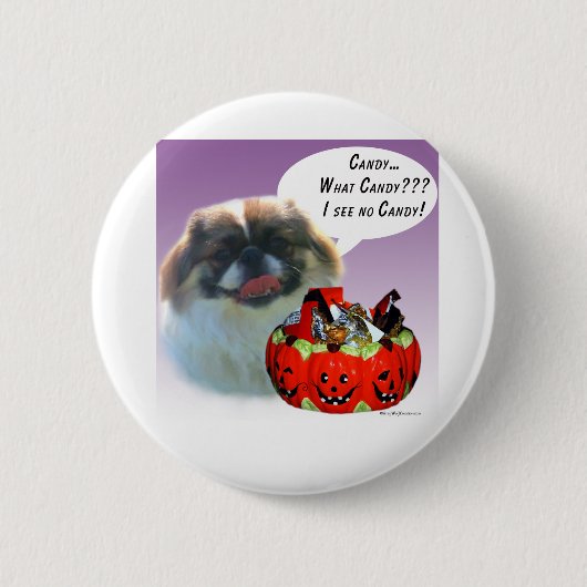 Pekingese Halloween Candy Button (Vorderseite)