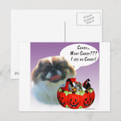 Pekingese Halloween Candy Postkarte (Vorne/Hinten)