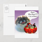 Pekingese Halloween Candy Postkarte (Vorne/Hinten)