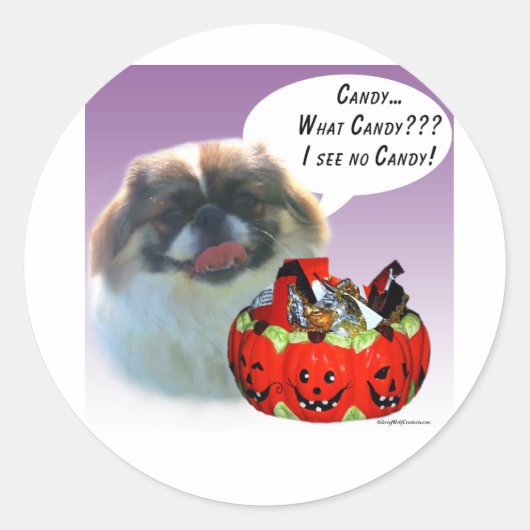 Pekingese Halloween Candy Runder Aufkleber (Vorderseite)