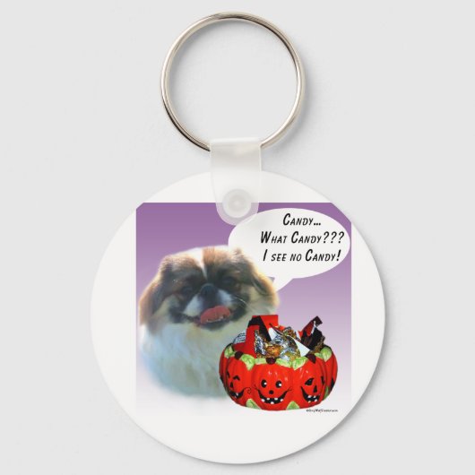Pekingese Halloween Candy Schlüsselanhänger (Vorderseite)