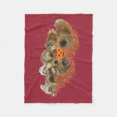 Pekingese Halloween Fleecedecke (Vorderseite)