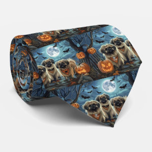 Pekingese Halloween Gruselig Krawatte