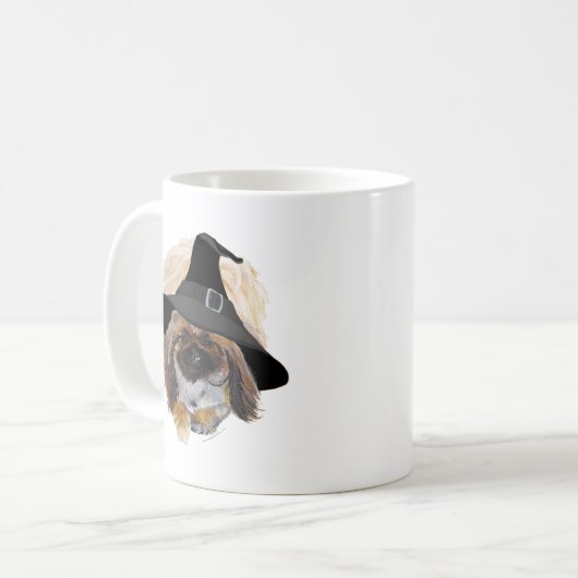 Pekingese Halloween Kaffeetasse (Vorderseite Links)