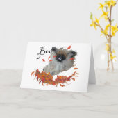 Pekingese Halloween Karte (Gelbe Blume)