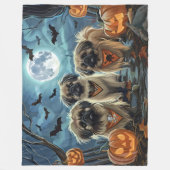 Pekingese Halloween Spooky Fleecedecke (Vorderseite)