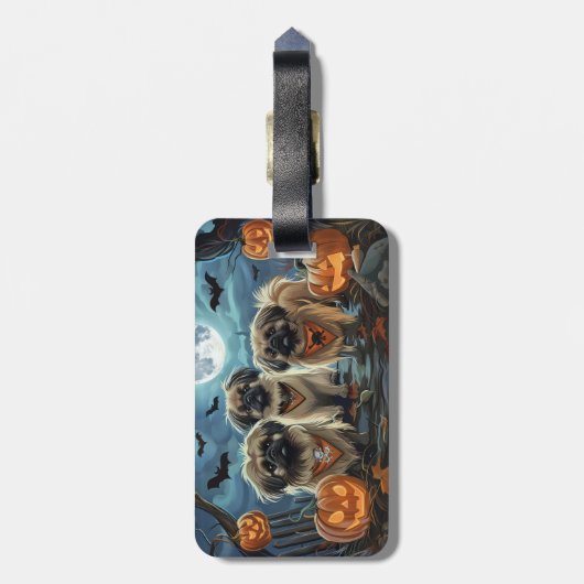 Pekingese Halloween Spooky Gepäckanhänger (Rückseite vertikal)