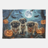 Pekingese Halloween Spooky Geschirrtuch (Horizontal)