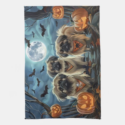 Pekingese Halloween Spooky Geschirrtuch (Vertikal)