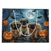 Pekingese Halloween Spooky Große Geschenktüte (Rückseite)
