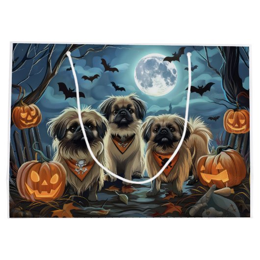 Pekingese Halloween Spooky Große Geschenktüte (Rückseite)