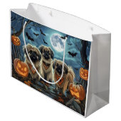 Pekingese Halloween Spooky Große Geschenktüte (Rückseite Schrägansicht)