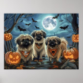 Pekingese Halloween Spooky Poster (Vorne)