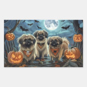 Pekingese Halloween Spooky Rechteckiger Aufkleber (Vorderseite)
